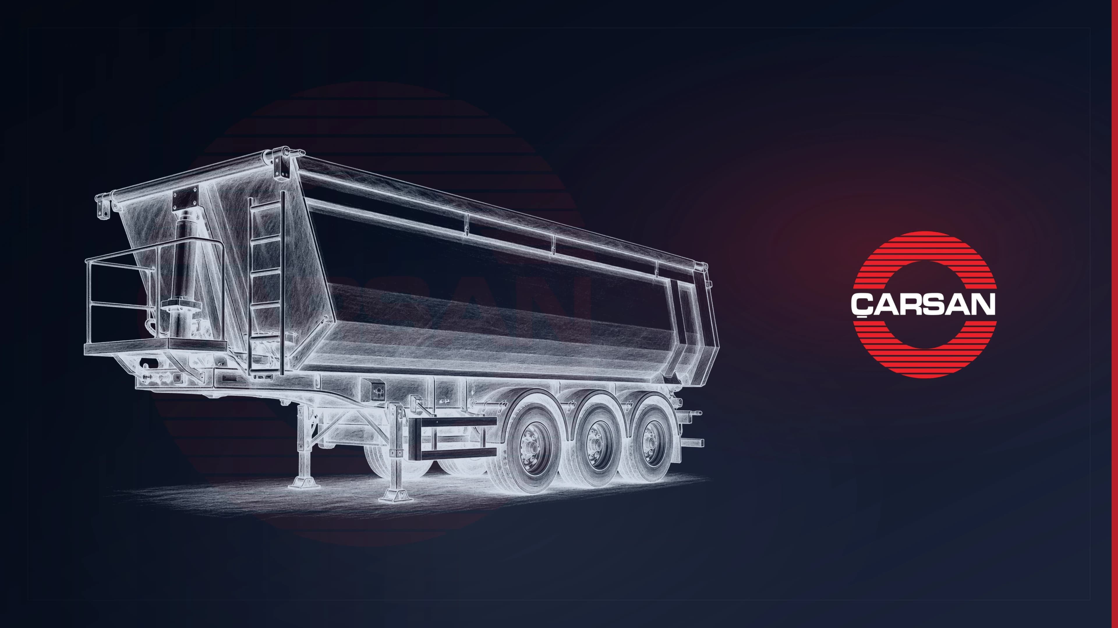 Çarsan Treyler logo ve damper dorse karakalem çizimi